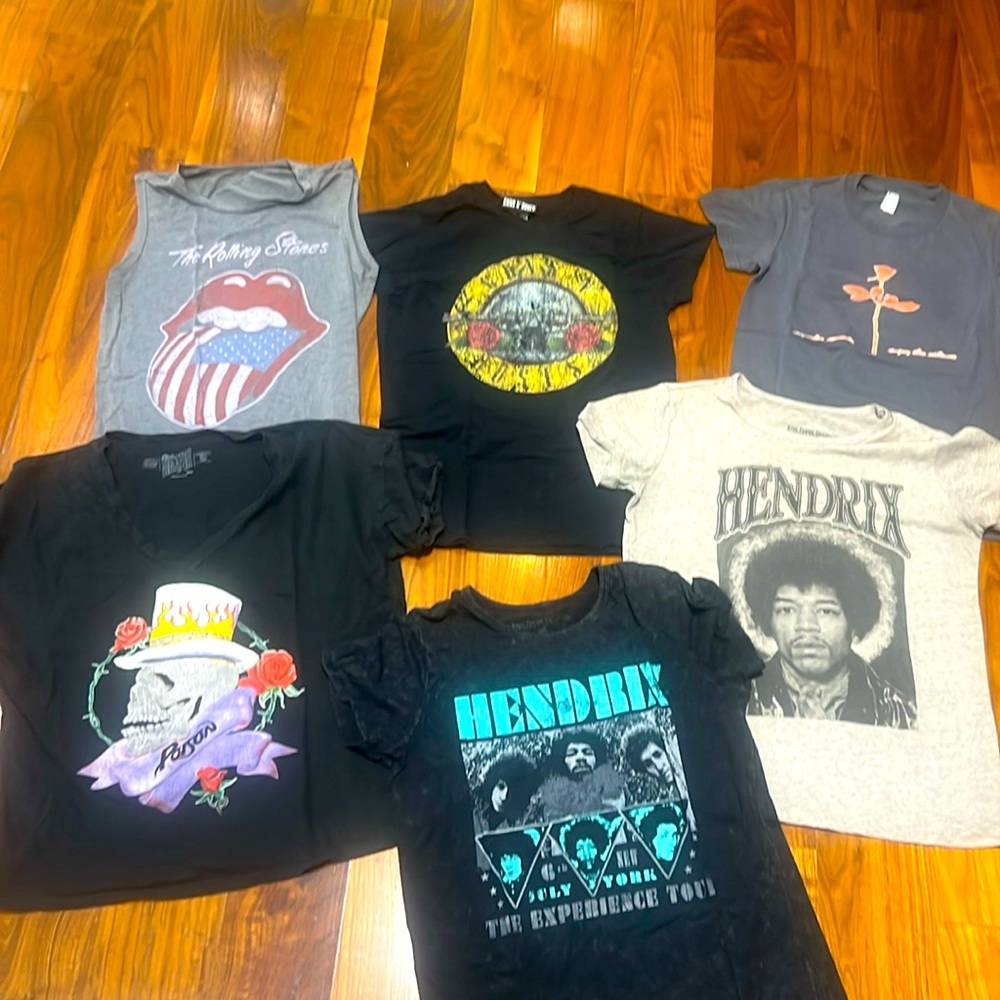 Vintage Rock tees, Hendrix, Metallica, Depeche Mode. Size S